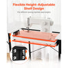 VEVOR Sewing Table, Multipurpose Sewing Machine Table with Foldable Side Shelf, Adjustable Shelf, Steel Legs, Computer Desk for Home, Fashion Studio, Art Studio, Educational Institution, White