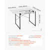VEVOR Sewing Table, Multipurpose Sewing Machine Table with Foldable Side Shelf, Adjustable Shelf, Steel Legs, Computer Desk for Home, Fashion Studio, Art Studio, Educational Institution, White