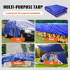 VEVOR Heavy Duty Tarp Waterproof 12x16 ft, Plastic Poly Tarp Cover 5 Mil, Multi Purpose Outdoor Tarpaulin with High Durability Reinforced Grommets and Edges for Truck, RV, Boat, Camping (Blue)