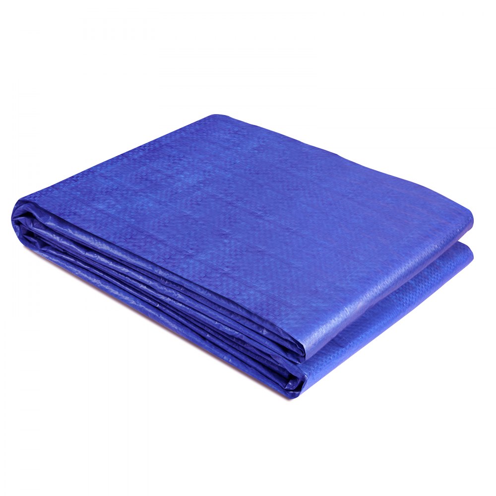 VEVOR Heavy Duty Tarp Waterproof 12x16 ft, Plastic Poly Tarp Cover 5 Mil, Multi Purpose Outdoor Tarpaulin with High Durability Reinforced Grommets and Edges for Truck, RV, Boat, Camping (Blue)