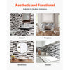 VEVOR Peel and Stick Backsplash 10-Sheet, 12 x 12 x 0.78 inch / 305 x 305 x 2.0 mm Self-Adhesive Wall Tiles, Stick on Subway Tile Backsplash for Kitchen, 3D Back Splashes for Bathroom, Stone-Look