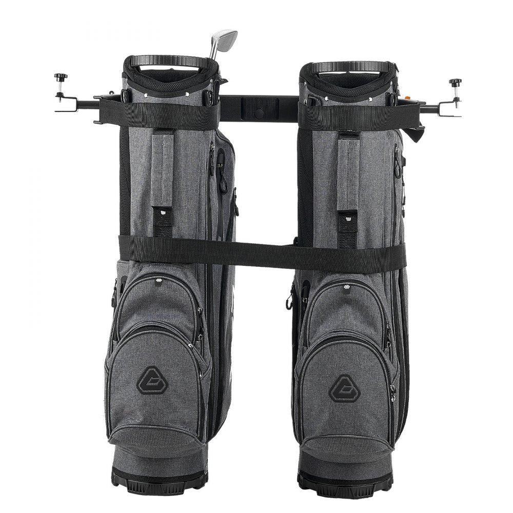 VEVOR Golf Cart Bag Holder, 53.9 x 7.7 x 2.4 Inch, Compatible with Most 2+2 Golf Cart Rear Seat with 1.2-Inch Square Tubes, Adjustable Rear Seat Carts Club Holder with Strap, No Drilling Required