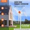 VEVOR 500W Wind Turbine Generator, 24V Wind Turbine Kit, 3-Blade Wind Power Generator with MPPT Controller, Adjustable Windward Direction & 2.5m/s Start Wind Speed, Suitable for Home, Farm, RVs, Boats