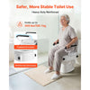 VEVOR Raised Toilet Seat with Arms, 300 lbs Load Capacity, 3-Level Adjustable Height, Widened Commode Elevated Toilet Seat Riser with Padded Handles for Seniors, Elderly, Handicap, Disabled, Adults