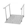 VEVOR Wheelchair Ramp with Handrails, 44.9 x 33.5 in, Heavy Duty Aluminum Handicap Ramp, 440 lbs Capacity, Non-Slip Portable Threshold Ramps for Home Steps, Stairs, Doorways, Curbs, Walkers, Scooters