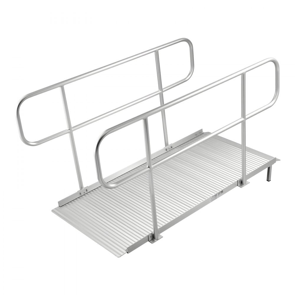 VEVOR Wheelchair Ramp with Handrails, 71.1 x 32.7 in, Heavy Duty Wide Aluminum Wheelchair Ramp with Adjustable Legs, 1000 lbs Capacity, Portable Threshold Ramps for Home Steps, Stairs, Doorways, Curbs