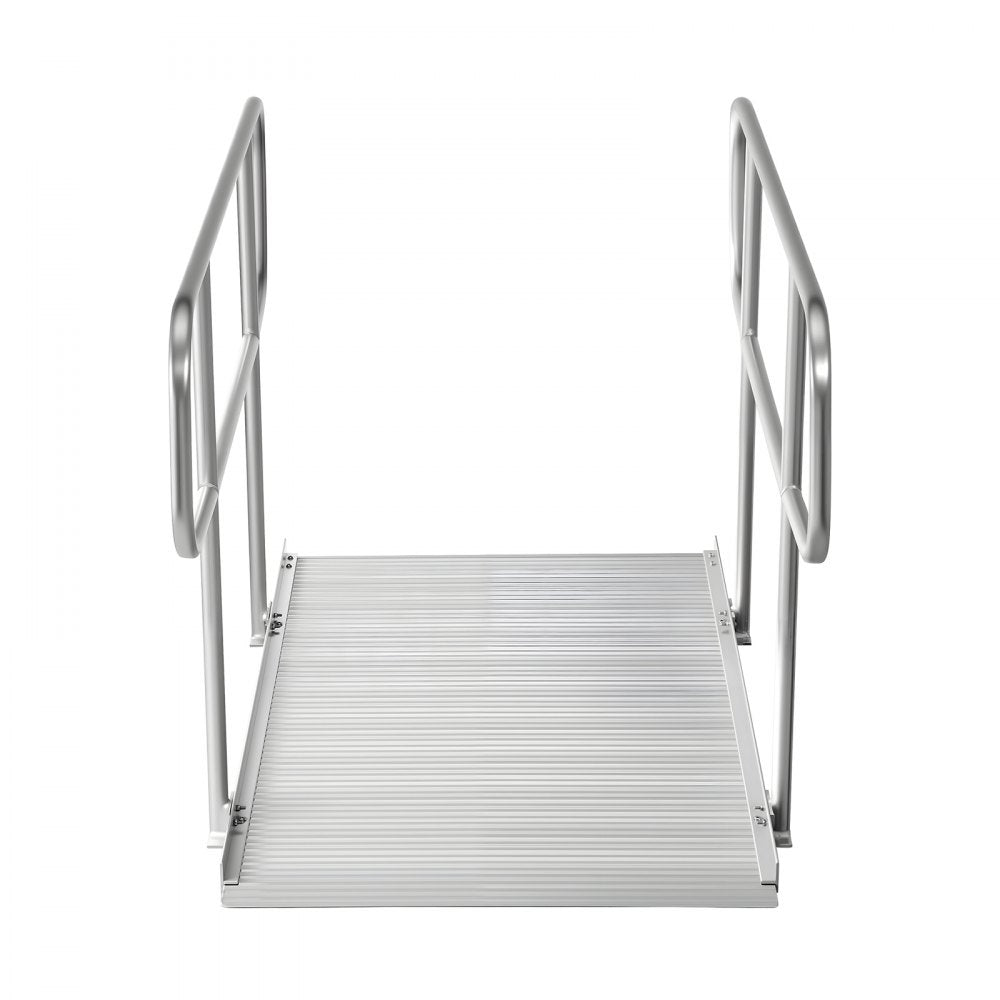 VEVOR Wheelchair Ramp with Handrails, 71.1 x 32.7 in, Heavy Duty Wide Aluminum Wheelchair Ramp with Adjustable Legs, 1000 lbs Capacity, Portable Threshold Ramps for Home Steps, Stairs, Doorways, Curbs