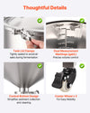 VEVOR Pressure Fermenter 15 PSI, 16 Gal/60L All-in-One Stainless Steel Conical Secondary Fermentation Bucket, with Cooling Tube, Yeast Slurry Collection Bottle, for Wine, Beer Brewing Equipment