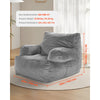 VEVOR Bean Bag Chair, BeanBag Sofa Chair with Armrests for Adults, Fluffy Plush & High-Density Foam Filling Adult Bean Bag with Zapper, Comfy Lazy Sofa Chair Ideal for Living Room, Bedroom, Grey