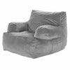 VEVOR Bean Bag Chair, BeanBag Sofa Chair with Armrests for Adults, Fluffy Plush & High-Density Foam Filling Adult Bean Bag with Zapper, Comfy Lazy Sofa Chair Ideal for Living Room, Bedroom, Grey