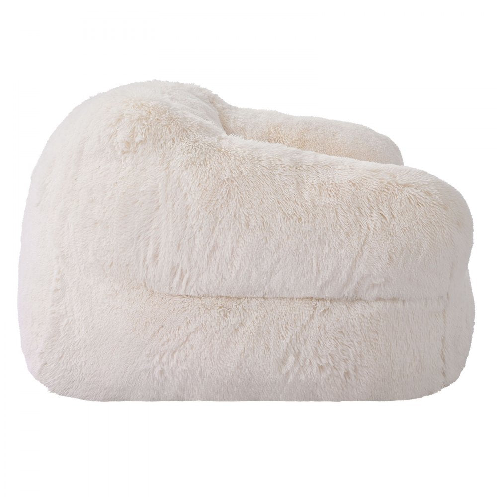 VEVOR Bean Bag Chair, BeanBag Sofa Chair with Armrests for Adults, Fluffy Plush & High-Density Foam Filling Adult Bean Bag with Zapper, Comfy Lazy Sofa Chair Ideal for Living Room, Bedroom, Beige