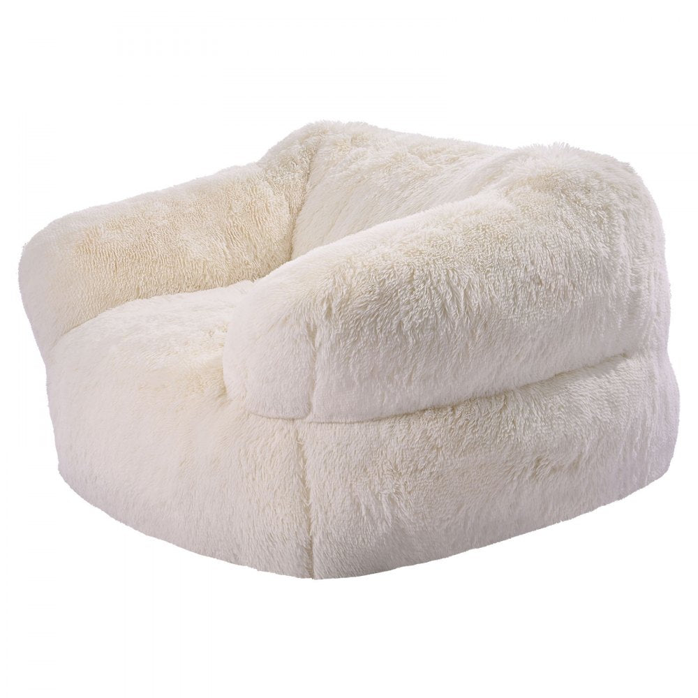 VEVOR Bean Bag Chair, BeanBag Sofa Chair with Armrests for Adults, Fluffy Plush & High-Density Foam Filling Adult Bean Bag with Zapper, Comfy Lazy Sofa Chair Ideal for Living Room, Bedroom, Beige