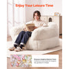 VEVOR Bean Bag Chair, BeanBag Sofa Chair with Armrests for Adults, Fluffy Plush & High-Density Foam Filling Adult Bean Bag with Zapper, Comfy Lazy Sofa Chair Ideal for Living Room, Bedroom, Beige