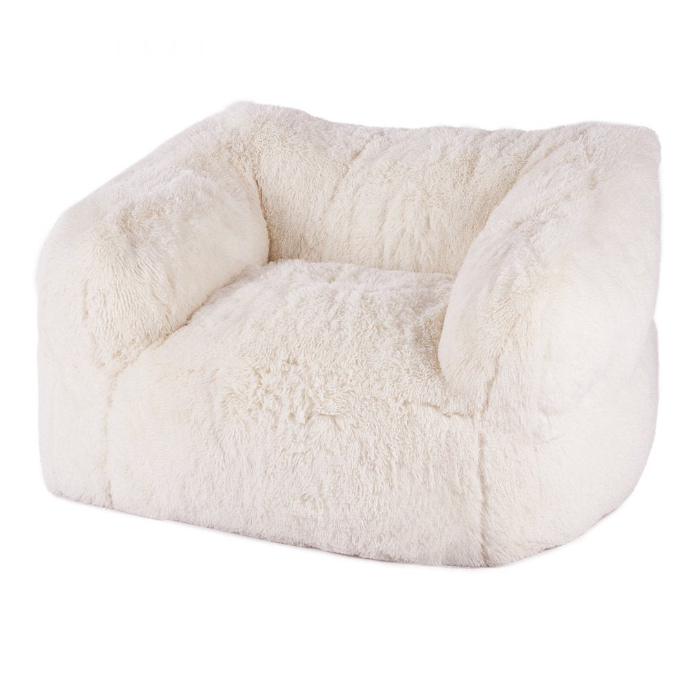 VEVOR Bean Bag Chair, BeanBag Sofa Chair with Armrests for Adults, Fluffy Plush & High-Density Foam Filling Adult Bean Bag with Zapper, Comfy Lazy Sofa Chair Ideal for Living Room, Bedroom, Beige