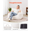 VEVOR Bean Bag Chair, 3 feet Bean Bag Chair with Soft Armrests and Storage Pocket, 25D Memory Foam Filled with Soft Teddy Velvet Cover, Bean Bag for Bedroom or Playroom, White