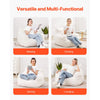 VEVOR Bean Bag Chair, 3 feet Bean Bag Chair with Soft Armrests and Storage Pocket, 25D Memory Foam Filled with Soft Teddy Velvet Cover, Bean Bag for Bedroom or Playroom, White