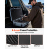 VEVOR Hard Rifle Case, Lockable Rifle Case with 4 Layers Pre-cut Foams, 36 in Gun Storage with Wheels, IP67 Waterproof & Dustproof Pistol Storage Cases for Rifles, Shotguns, Airsoft Guns, Grey