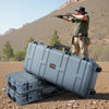 VEVOR Hard Rifle Case, Lockable Rifle Case with Pre-cut Foams, 40 in Gun Storage with Wheels, IP67 Waterproof & Dustproof Movable Large Pistol Storage for Rifles, Shotguns, Airsoft Guns, Grey