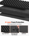 VEVOR Hard Rifle Case, Lockable Rifle Case with Detachable XPE Foam, 50 in Gun Storage with Wheels, IP67 Waterproof & Dustproof Pistol Storage Cases for Rifles, Shotguns, Airsoft Guns, Black