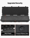 VEVOR Hard Rifle Case, Lockable Rifle Case with Detachable XPE Foam, 50 in Gun Storage with Wheels, IP67 Waterproof & Dustproof Pistol Storage Cases for Rifles, Shotguns, Airsoft Guns, Black