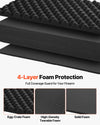 VEVOR Hard Rifle Case, Lockable Rifle Case with Pre-cut Foams, 52 in Gun Storage with Wheels, Heavy Duty IP67 Waterproof & Dustproof Pistol Storage Cases for Rifles, Shotguns, Airsoft Guns, Black