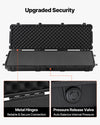 VEVOR Hard Rifle Case, Lockable Rifle Case with Pre-cut Foams, 52 in Gun Storage with Wheels, Heavy Duty IP67 Waterproof & Dustproof Pistol Storage Cases for Rifles, Shotguns, Airsoft Guns, Black