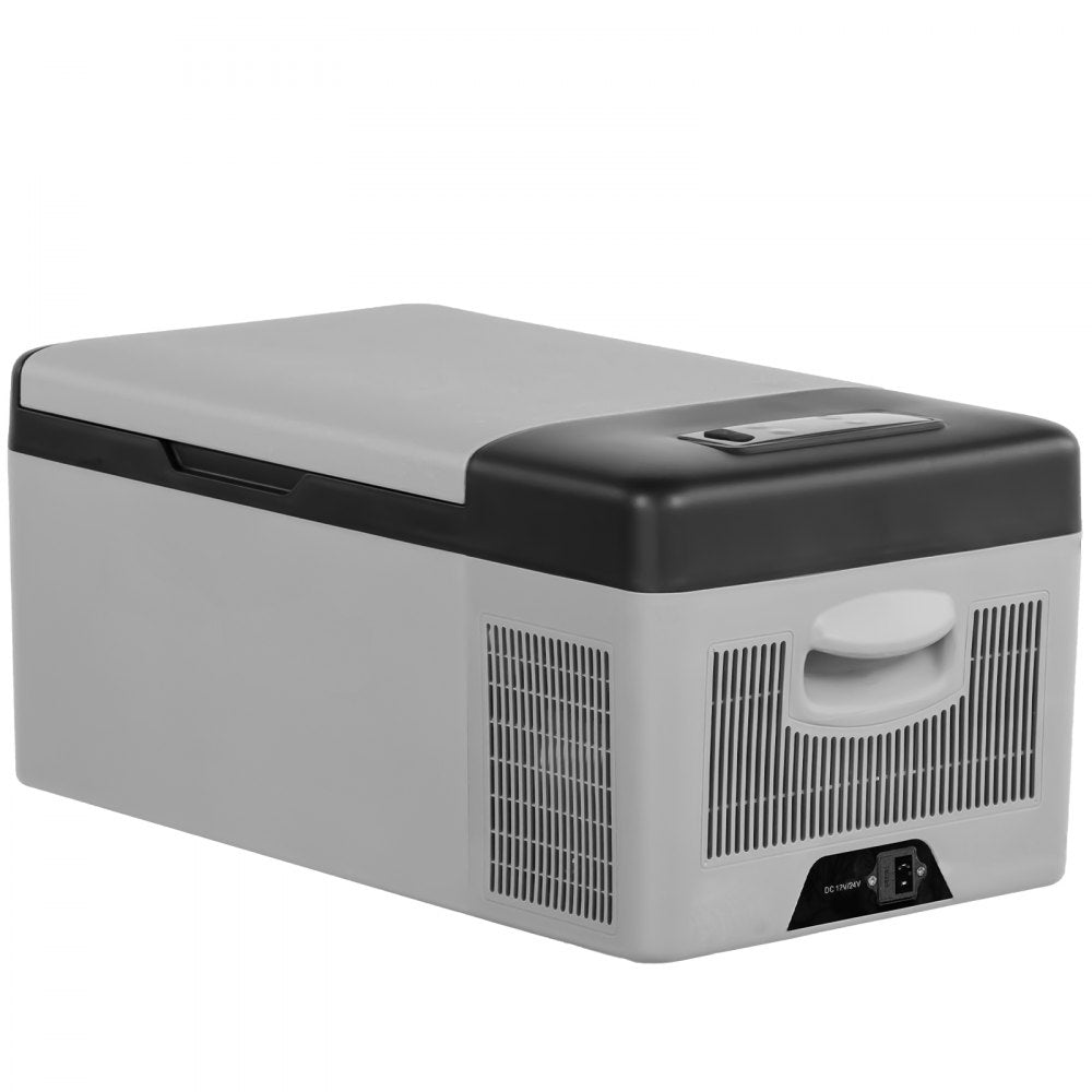VEVOR 12 Volt Refrigerator 16 Qt, Portable Mini Car Fridge with -4℉-68℉ Cooling Range & App Control 12/24V DC & 110-240V AC Electric Compressor Cooler for Truck Vehicle RV Boat Outdoor & Home Use, Gre