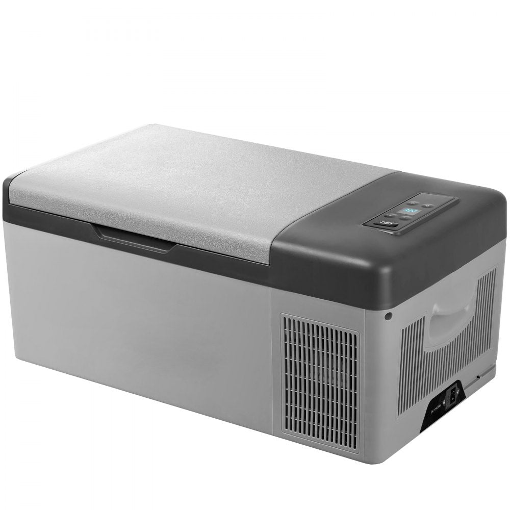 VEVOR 12 Volt Refrigerator 16 Qt, Portable Mini Car Fridge with -4℉-68℉ Cooling Range & App Control 12/24V DC & 110-240V AC Electric Compressor Cooler for Truck Vehicle RV Boat Outdoor & Home Use, Gre