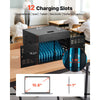VEVOR 12-Device Charging Cabinet for Tablet & Laptop, Lock Charging Station, for Classroom, Chromebooks, iPads, Fits Devices up to 15.6 in, Wall/Desktop Mount, Steel Lock Box, Fully Assembled, Black