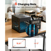 VEVOR 8-Device Charging Cabinet for Tablet & Laptop, Lock Charging Station, for Classroom, Chromebooks, iPads, Fits Devices up to 15.6 in, Wall/Desktop Mount, Steel Lock Box, Fully Assembled, Black