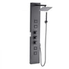 VEVOR Shower Panel Tower System with Rainfall Shower Head, 49 in Brushed Stainless Steel Shower Column, 4-Function Faucet, Wall-Mount Rain Massage System, with 4 Body Jets,  Handheld, and Tub Spout