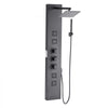 VEVOR Shower Panel Tower System with Rainfall Shower Head, 49 in Brushed Stainless Steel Shower Column, 4-Function Faucet, Wall-Mount Rain Massage System, with 4 Body Jets,  Handheld, and Tub Spout