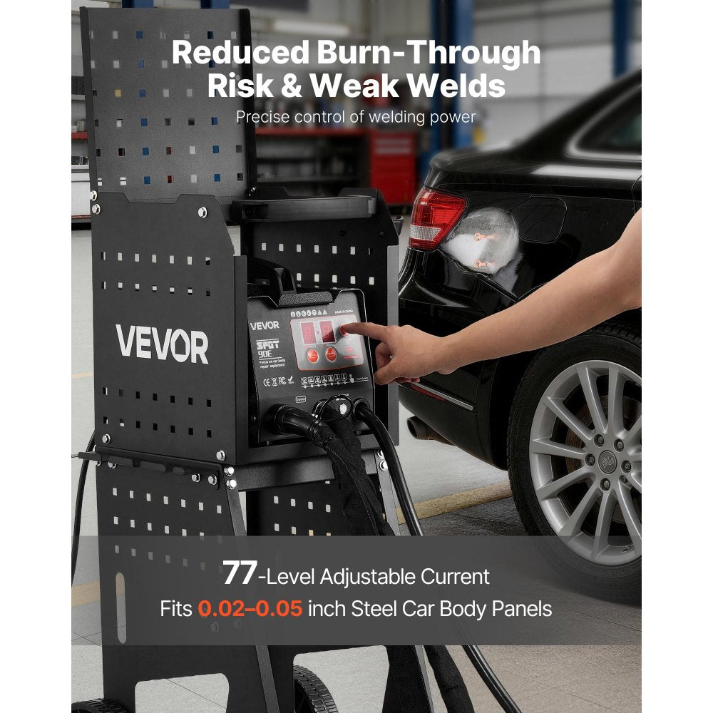 VEVOR Stud Welder Dent Repair Kit & Welding Cart, 3KW Spot Welder with 2 Welding Guns and 7 Modes, 110V Auto Body Spot Welding Dent Repair Machine for Steel Panel Repair