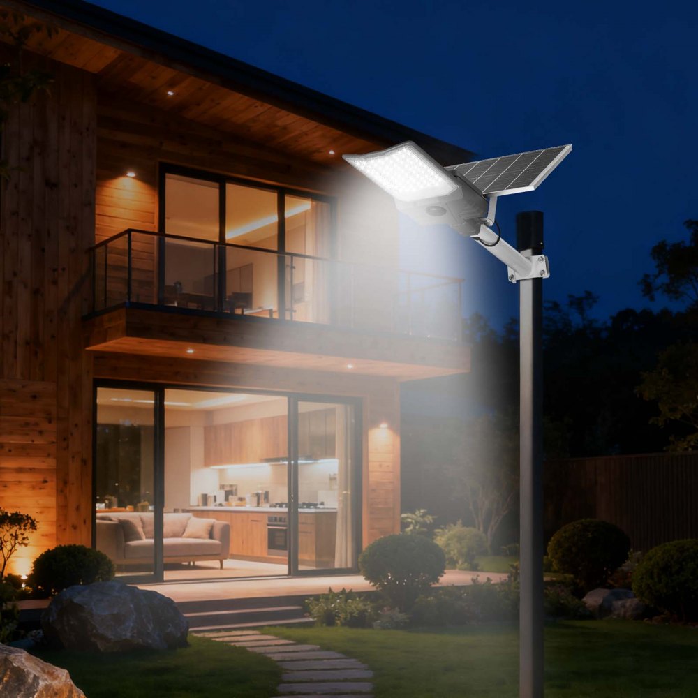 VEVOR 12000W Solar Street Light Outdoor, 900000LM, High Powered Commercial Parking Lot Light Dusk to Dawn, Split Type LED Flood Security Lamp with RF Remote Control, IP65 Waterproof, for Driveway Yard