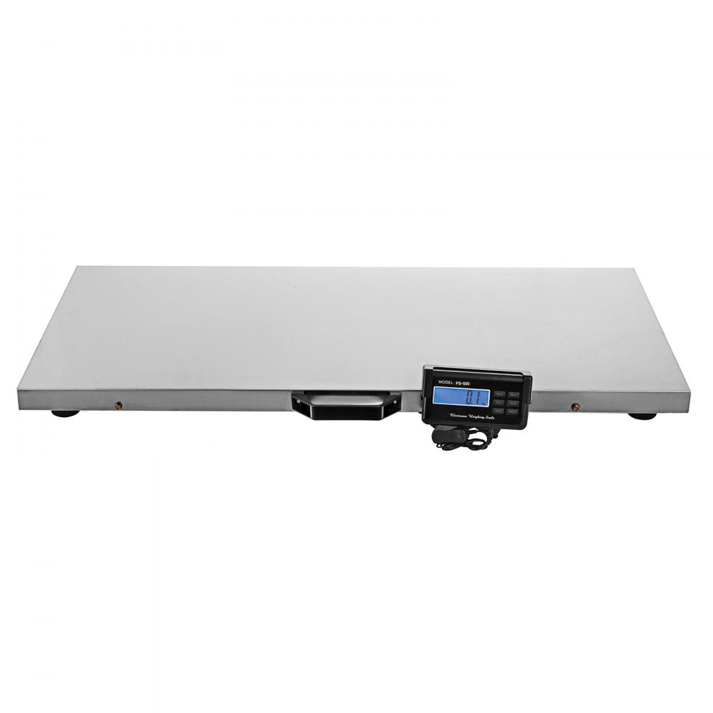 VEVOR Digital Postal Scale, 0.2 lbs Dual Accuracy, 1100 lbs Commercial Weight Scale with Hold/Tare Function & LCD Display, Fit for Packages, Postage, Luggage, Battery and Power Adapter Included