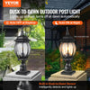 VEVOR 2 Pack Dusk to Dawn Outdoor Post Light, 20.87 in, Waterproof Lamp Post Light Fixtures with 5.5 in Pier Mount Base Glass Shade, Lightning-proof Exterior Pole Column Light for Patio Garden Pathway