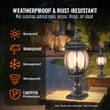 VEVOR 2 Pack Dusk to Dawn Outdoor Post Light, 20.87 in, Waterproof Lamp Post Light Fixtures with 5.5 in Pier Mount Base Glass Shade, Lightning-proof Exterior Pole Column Light for Patio Garden Pathway