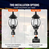 VEVOR 2 Pack Dusk to Dawn Outdoor Post Light, 20.87 in, Waterproof Lamp Post Light Fixtures with 5.5 in Pier Mount Base Glass Shade, Lightning-proof Exterior Pole Column Light for Patio Garden Pathway