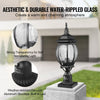 VEVOR 2 Pack Dusk to Dawn Outdoor Post Light, 20.87 in, Waterproof Lamp Post Light Fixtures with 5.5 in Pier Mount Base Glass Shade, Lightning-proof Exterior Pole Column Light for Patio Garden Pathway