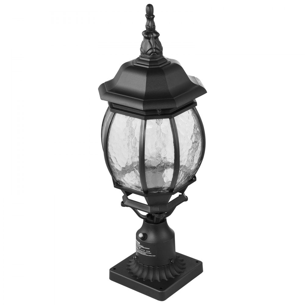 VEVOR 2 Pack Dusk to Dawn Outdoor Post Light, 20.87 in, Waterproof Lamp Post Light Fixtures with 5.5 in Pier Mount Base Glass Shade, Lightning-proof Exterior Pole Column Light for Patio Garden Pathway