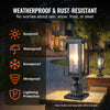 VEVOR 2 Pack Dusk to Dawn Outdoor Post Light, 17.72 in, Waterproof Lamp Post Light Fixtures with 3.5 in Pier Mount Base Glass Shade, Lightning-proof Exterior Pole Column Light for Patio Garden Pathway