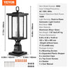 VEVOR 2 Pack Dusk to Dawn Outdoor Post Light, 17.72 in, Waterproof Lamp Post Light Fixtures with 3.5 in Pier Mount Base Glass Shade, Lightning-proof Exterior Pole Column Light for Patio Garden Pathway