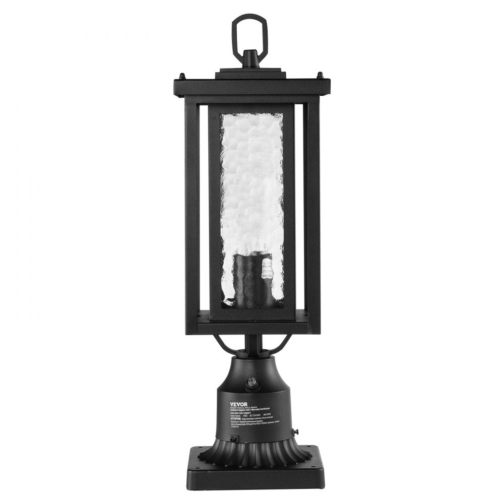 VEVOR 2 Pack Dusk to Dawn Outdoor Post Light, 17.72 in, Waterproof Lamp Post Light Fixtures with 3.5 in Pier Mount Base Glass Shade, Lightning-proof Exterior Pole Column Light for Patio Garden Pathway