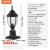 VEVOR 2 Pack Dusk to Dawn Outdoor Post Light, 15.35 in, Waterproof Lamp Post Light Fixtures with 3.5 in Pier Mount Base Glass Shade, Lightning-proof Exterior Pole Column Light for Patio Garden Pathway