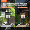 VEVOR 2 Pack Dusk to Dawn Outdoor Post Light, 15.75 in, Waterproof Lamp Post Light Fixtures with 5.5 in Pier Mount Base Glass Shade, Lightning-proof Exterior Pole Column Light for Patio Garden Pathway