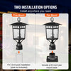 VEVOR 2 Pack Dusk to Dawn Outdoor Post Light, 15.75 in, Waterproof Lamp Post Light Fixtures with 5.5 in Pier Mount Base Glass Shade, Lightning-proof Exterior Pole Column Light for Patio Garden Pathway