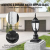VEVOR Dusk to Dawn Outdoor Post Light, 15.75 in Height, Waterproof Lamp Post Light Fixture with 5.5 in Pier Mount Base Glass Shade, Lightning-proof Exterior Pole Column Light for Patio Garden Pathway