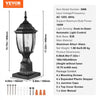 VEVOR Dusk to Dawn Outdoor Post Light, 15.75 in Height, Waterproof Lamp Post Light Fixture with 5.5 in Pier Mount Base Glass Shade, Lightning-proof Exterior Pole Column Light for Patio Garden Pathway
