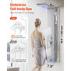 VEVOR Shower Panel Tower System with Rainfall Waterfall Shower Head, LED, 53 in Brushed Stainless Steel Shower Column, 5-Function Faucet, Wall-Mount Rain Massage System, with Handheld, Tub Spout