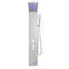 VEVOR Shower Panel Tower System with Rainfall Waterfall Shower Head, LED, 53 in Brushed Stainless Steel Shower Column, 5-Function Faucet, Wall-Mount Rain Massage System, with Handheld, Tub Spout